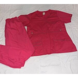 Pink Scrub Set Dickies Top USA Scrubs Bottom Size Medium